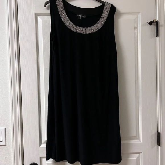 R&M Richards Black Gown with Silver Sparkling Detailing - Picture 1 of 4